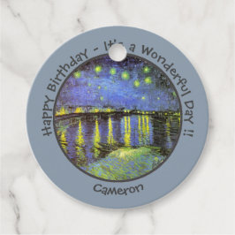 Etiquetas Para Recuerdos Noche van Gogh Starry sobre artículos de Fiesta en