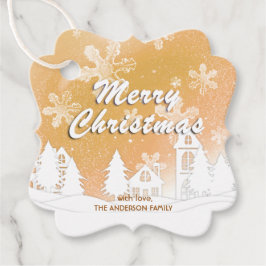 Etiquetas Para Recuerdos Nochebuena de copas de nieve de la Casa Blanca Fel