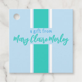 Etiquetas Para Recuerdos Nombre de banda gruesa verde azulada