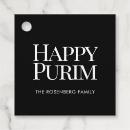 Etiquetas Para Recuerdos Nombre de Familia Clásico Feliz Purim