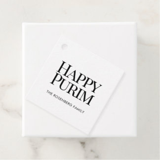 Etiquetas Para Recuerdos Nombre de Familia Clásico Feliz Purim