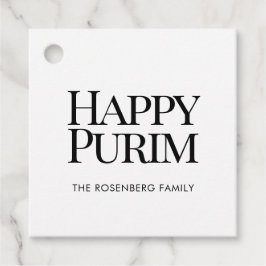 Etiquetas Para Recuerdos Nombre de Familia Clásico Feliz Purim