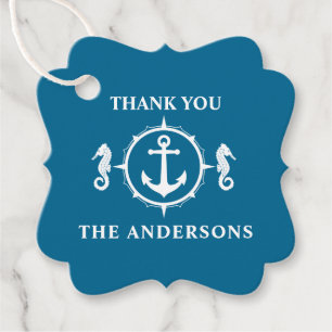 Etiquetas Para Recuerdos Nombre De Familia Gracias Anchor De Caballo De Mar