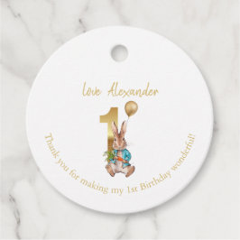 Etiquetas Para Recuerdos Nombre personalizado 1º cumpleaños Globo de oro Pe