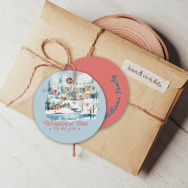 Etiquetas Para Recuerdos Nombre personalizado de Navidades de vacaciones de