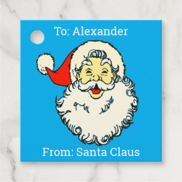 Etiquetas Para Recuerdos Nombre personalizado del personalizado Blue Santa 