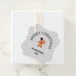 Etiquetas Para Recuerdos Nombre personalizado Merry Christmas gingbread man