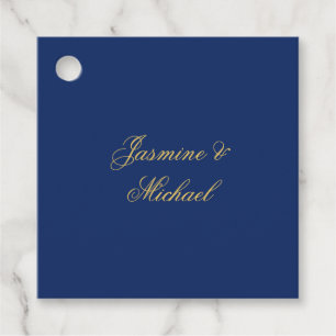 Etiquetas Para Recuerdos Nombres de Pareja Lovely Chic Caligrafía Azul y Do