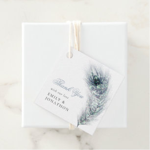 Etiquetas Para Recuerdos Nombres de plumas de pavo real Gracias Boda de men
