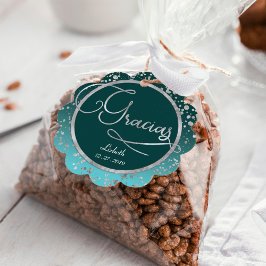 Etiquetas Para Recuerdos Nota de regalo Circle Scalloped | Confetti de plat