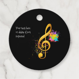 Etiquetas Para Recuerdos Nota musical de Divertido Treble Clef. Texto edita