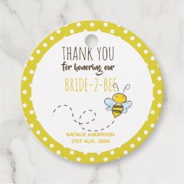 Etiquetas Para Recuerdos Novia 2 BEE Cute Amarillo Polkadot Ducha de novia