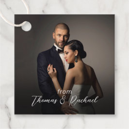 Etiquetas Para Recuerdos Novia de boda personalizada y foto de Groom gracia