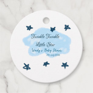 Etiquetas Para Recuerdos Nubes azules parpadean Twinkle Little Star baby sh