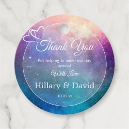 Etiquetas Para Recuerdos Nubes de nebulosa rosa y azul