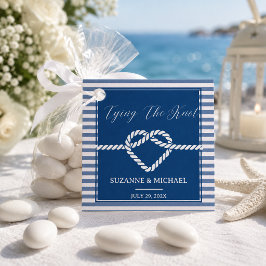 Etiquetas Para Recuerdos Nudo Romántico Náutico Azul Marino Rayas Boda