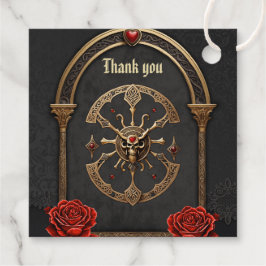 Etiquetas Para Recuerdos Nudos celtas y un corazón de elegancia gótica.