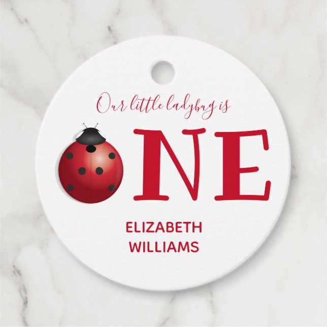 Etiquetas Para Recuerdos Nuestra Pequeña Ladybug La Primera Celebración De  (Anverso)