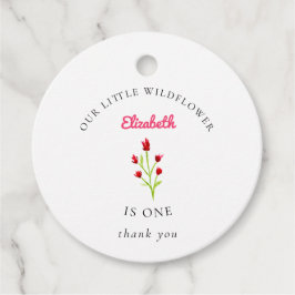 Etiquetas Para Recuerdos Nuestro Pequeño Flor Silvestre 1er cumpleaños Flor