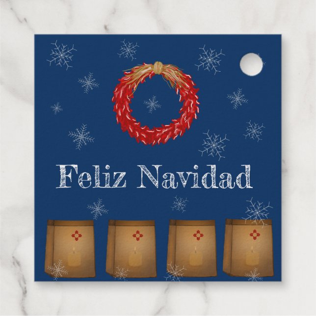 Etiquetas Para Recuerdos Nuevo México Luminarias Farolitos Zia Red Chile (Reverso)