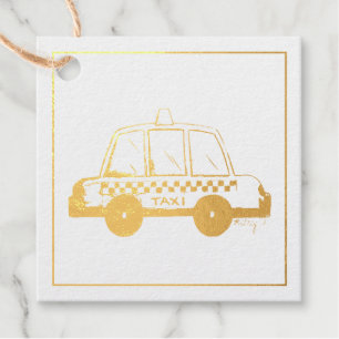 Etiquetas Para Recuerdos NYC New York City Checkered Taxi Cab