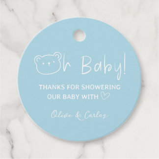 Etiquetas Para Recuerdos Oh Baby Bear and Heart Gracias Baby Shower