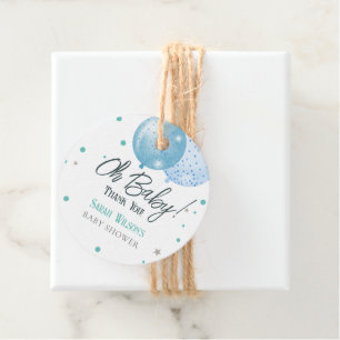 Etiquetas Para Recuerdos Oh Baby Blue Balloons Boy Baby Shower