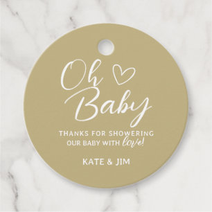 Etiquetas Para Recuerdos Oh Baby Earth Tone Baby Shower Gracias Mensaje