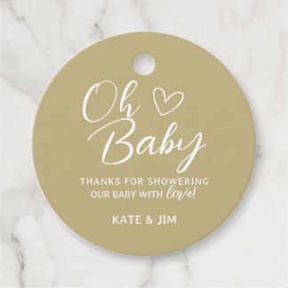 Etiquetas Para Recuerdos Oh Baby Earth Tone Baby Shower Gracias Mensaje