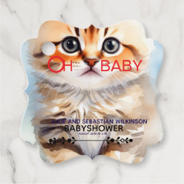 Etiquetas Para Recuerdos Oh Baby Gato Imagen Ducha de Bebé