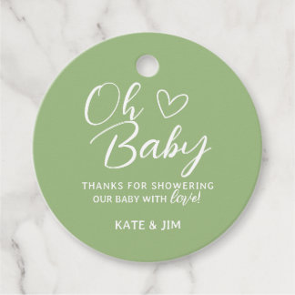 Etiquetas Para Recuerdos Oh Baby Sage Green Baby Shower Gracias Mensaje