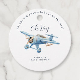 Etiquetas Para Recuerdos Oh Boy! Adventure Awaits Airplane Boy Baby Shower