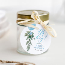 Oh Boy Blue Balloon Greenery Baby Shower