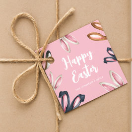 Etiquetas Para Recuerdos Ojos de conejo lindos Felices Pascuas