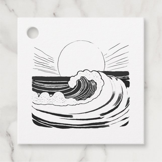 Etiquetas Para Recuerdos Olas del océano (Anverso)