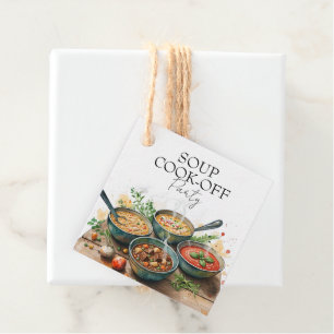 Etiquetas Para Recuerdos Olla de Sopa Rústica Concurso Comida Potluck Fiest