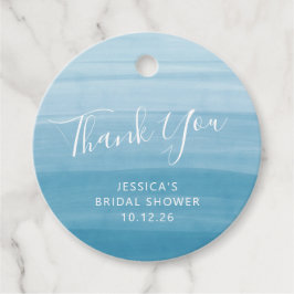 Etiquetas Para Recuerdos Ombre Gradiente Dip Dye Ocean Blue Bridal Shower