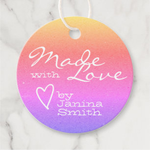 Etiquetas Para Recuerdos Ombre hecho con símbolo del corazón de amor Colore