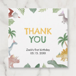 Etiquetas Para Recuerdos One A Saurus Dinosaur Boy Square Favor Tags