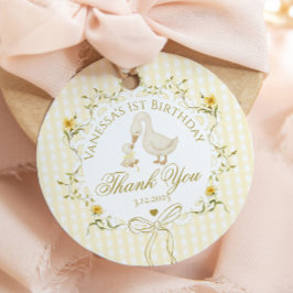 Etiquetas Para Recuerdos One Silly Goose Gender neutral Gingham Thank you
