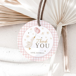 Etiquetas Para Recuerdos One Silly Goose Girls 1st Birthday Pink Gingham
