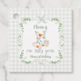 Etiquetas Para Recuerdos One Silly Goose Pink Bow Floral 1st Birthday