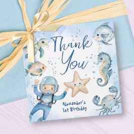 Etiquetas Para Recuerdos ONEder The Sea Boy Primer Océano Cuto de Cumpleaño