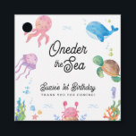 Etiquetas Para Recuerdos Oneder the Sea Kids Birthday Fiesta Gracias<br><div class="desc">Introducing our Oneder the Sea Kids Birthday Party Thank You Favor Tags, a delightful and stylish way to show your appreciation to guests. Featuring playful sea creatures, vibrant coral, and gentle waves, these favor tags add a touch of whimsy and charm to your party favors. Perfect for attaching to treat...</div>