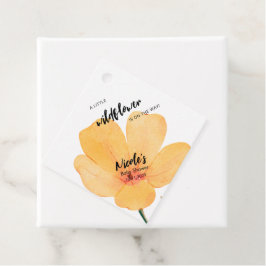 Etiquetas Para Recuerdos Orange Little Wildflower On the Way Baby Shower
