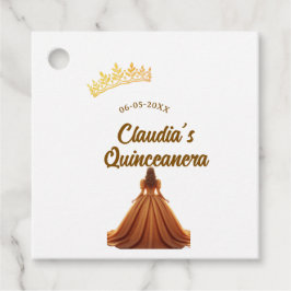 Etiquetas Para Recuerdos Orange quinceanera princess crown birthday name da
