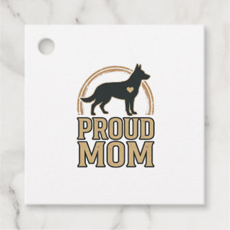 Etiquetas Para Recuerdos Orgullosa mamá perro silueta vintage diseño vector
