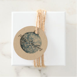 Etiquetas Para Recuerdos Ornamento de copos de nieve de Navidades blancos a