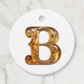 Etiquetas Para Recuerdos Ornamento del Monograma B Amber - Diseño del Perso