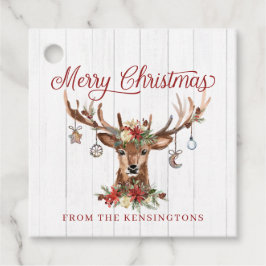 Etiquetas Para Recuerdos Ornamentos de renos de Navidades rusos | Madera